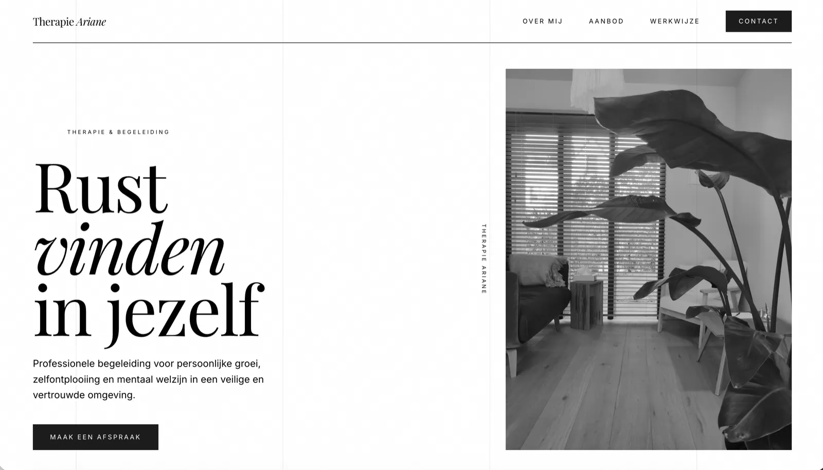 Therapie Ariane — screenshot van de website